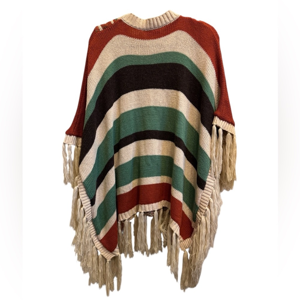 Show Me Your MuMu Women’s Southwest Baja Knit Sweater Poncho O/S - Picture 2 of 9